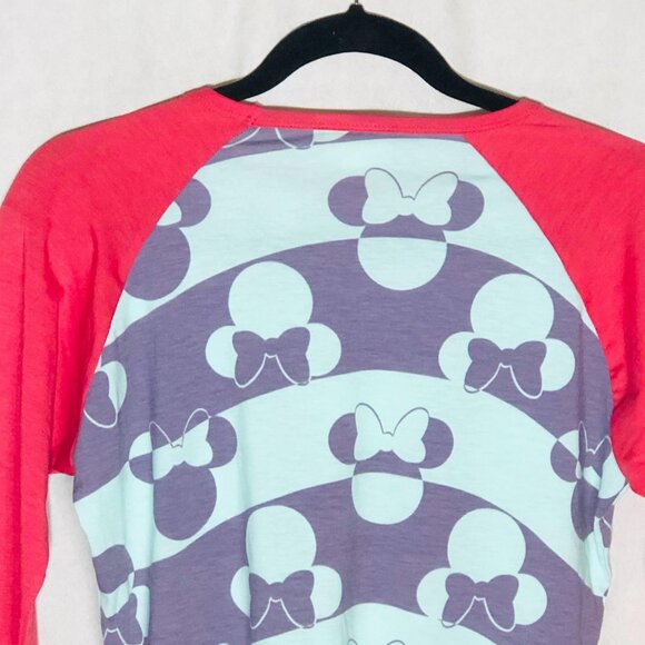 LulaRoe randy shirt Disney mid sleeve new with tags blue pink extra small READ - Picture 9 of 11